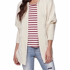LA Hearts knit cream beige cable cardigan